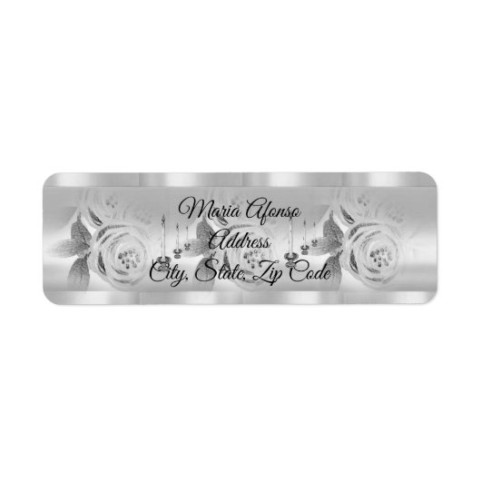Adressmarken Kerzen Silver Rose (Vorne)