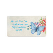 Adressmarken/Schmetterling und Blume Adressaufkleber (Vorne)
