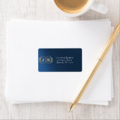 Adressmonogramm - Dunkelblau Adressaufkleber (Insitu)