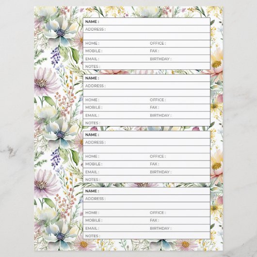 Adressseite pastellfarbenes Muster (Rückseite)