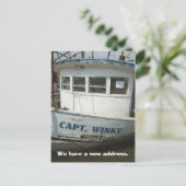 Adresswechsel: Hausboot Ankündigungspostkarte (Stehend Vorderseite)