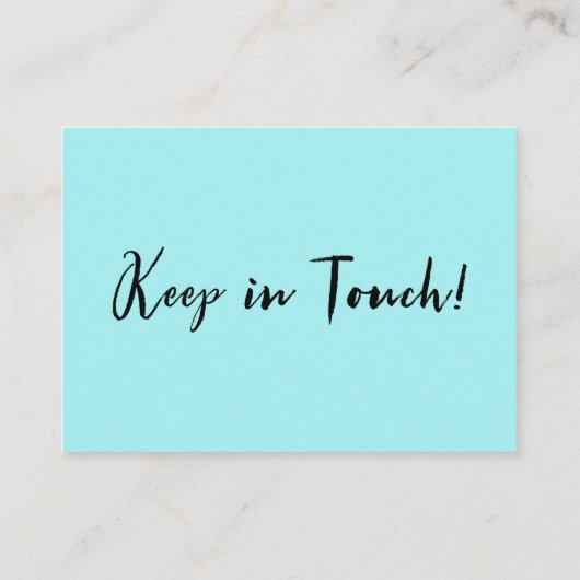 "Adresswechsel" Lässig, Aqua-Umschließungskarte Begleitkarte (Rückseite)