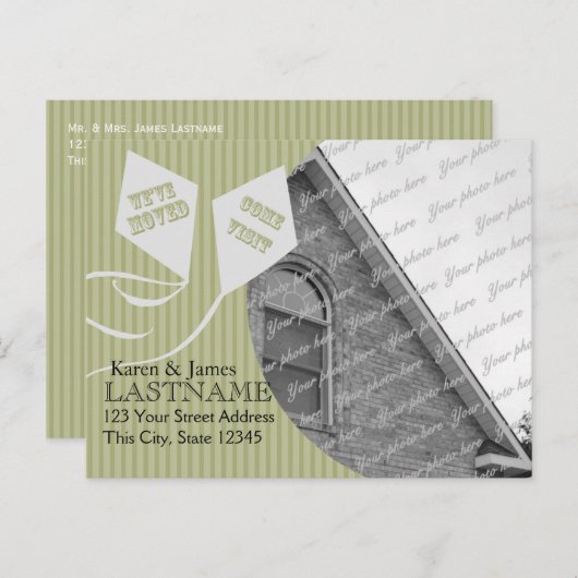 Adresswechsel mit Foto Ankündigungspostkarte (Vorne/Hinten)