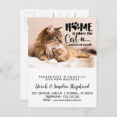 Adresswechsel mit Katze Ankündigungspostkarte (Vorne/Hinten)