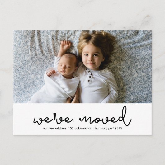 Adresswechsel Modernes Foto Ankündigungspostkarte (Vorderseite)