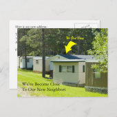 Adresswechsel: Nahe Nachbarn Ankündigungspostkarte (Vorne/Hinten)