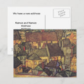 Adresswechsel - Schiele Yellow CIty, 1914 Ankündigungspostkarte (Vorne/Hinten)