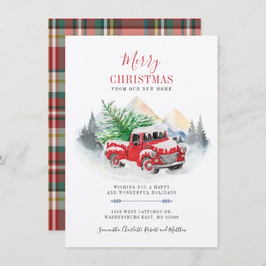 Adresswechsel Weihnachten Mitteilungskarte (Vorne/Hinten)