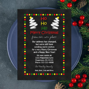 Adresswechsel Weihnachtsbäume im Chalkboard Feiertagspostkarte