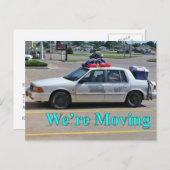 Adresswechsel: Wir bewegen uns um drei Ankündigungspostkarte (Vorne/Hinten)