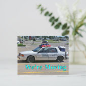 Adresswechsel: Wir bewegen uns um drei Ankündigungspostkarte (Stehend Vorderseite)