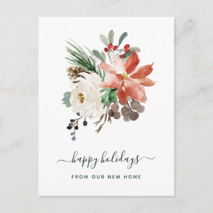 Adresswechsel zu Weihnachten   Holiday Floral