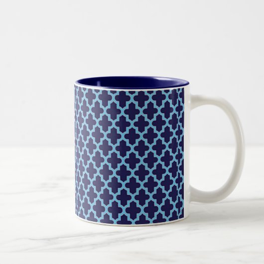 Adrette Marine und hellblaues modernes Zweifarbige Tasse (Rechts)