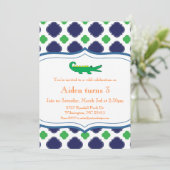 Adrette moderne Alligatoreinladungs-Seestrand Einladung (Stehend Vorderseite)