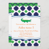 Adrette moderne Alligatoreinladungs-Seestrand Einladung (Vorne/Hinten)