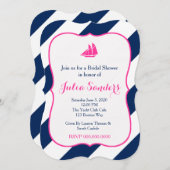 Adrette Segel im Pink Einladung (Vorne/Hinten)