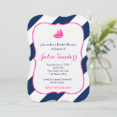 Adrette Segel im Pink Einladung (Stehend Vorderseite)