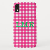 Adretter Monogramm-Gingham IPhone XR Fall Case-Mate iPhone Hülle (Rückseite)