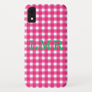 Adretter Monogramm-Gingham IPhone XR Fall Case-Mate iPhone Hülle