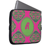 Adretter rosa Damast Laptopschutzhülle (Vorne Rechts)