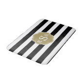 Adrettes Chic | schwarze u. weiße Badematte (Schrägansicht)