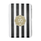 Adrettes Chic | schwarze u. weiße Badematte (Vorderseite Vertikal)