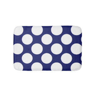Adrettes Marine-Blau-weißes Tupfen-Muster Badematte