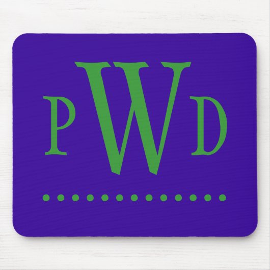 Adrettes Monogramm Mousepad (Vorne)