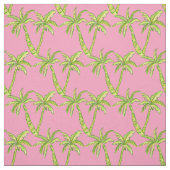 Adrettes rosa und grünes Palmegewebe Stoff (Muster)