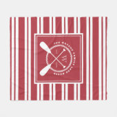Adrettes rotes weißes See-Haus-Monogramm Fleecedecke (Vorderseite (Horizontal))
