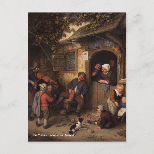 Adriaen van Ostade Der Geiger Postkarte (Vorderseite)