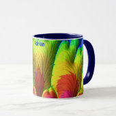 ADRIAN ~ 3D-Fraktal ~ Rosa, Gelb und Blau Tasse (VorderseiteRechts)