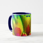ADRIAN ~ 3D-Fraktal ~ Rosa, Gelb und Blau Tasse (Vorderseite Links)