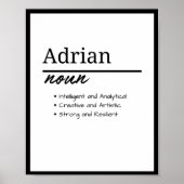 Adrian, Boy Personalisiert Name Definition Poster (Vorne)