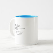 Adrian, Boy Personalisiert Name Definition Zweifarbige Tasse (Vorderseite Links)