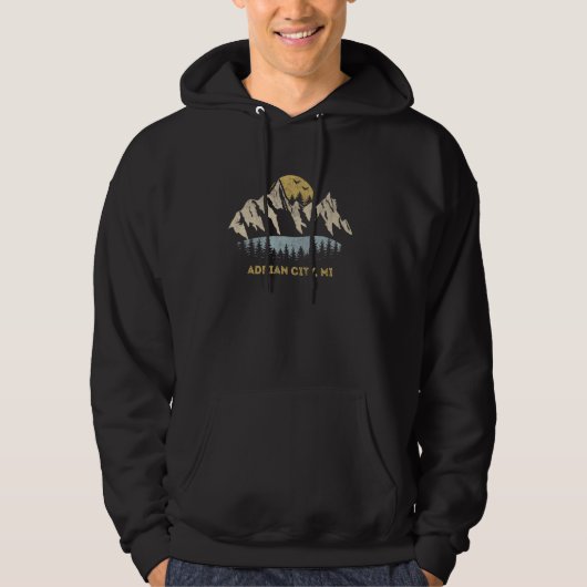 Adrian City Michigan Mountain Sunset Sunrise MI Hoodie (Vorderseite)