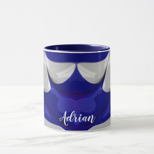 ADRIAN ~ GLOSSY 3D Glossy Blue White ~ Tassen (Zentrum)