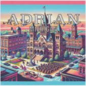 Adrian Michigan 3 Inch Vinyl Sticker (Vorderseite)