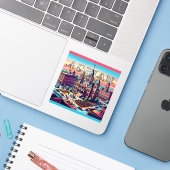 Adrian Michigan 3 Inch Vinyl Sticker (Laptop mit iPhone)