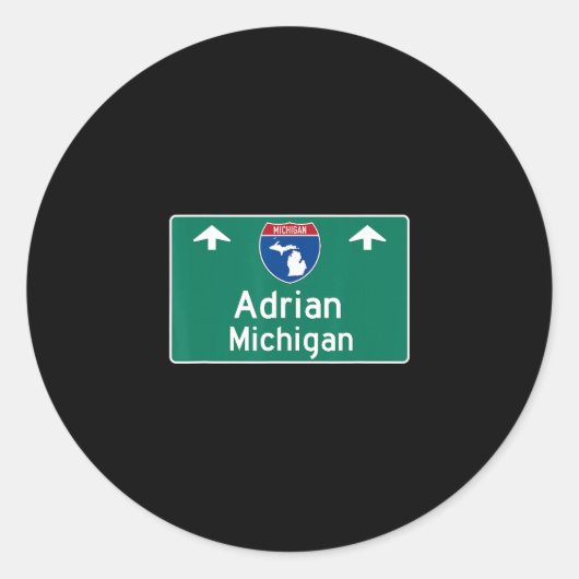 Adrian Michigan Mi Interstate Highway Vacation Sou Runder Aufkleber (Vorderseite)