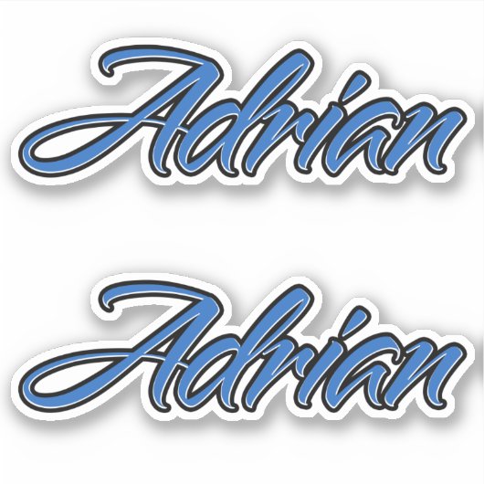 Adrian Name blue Aufkleber Sticker Stickerset (Vorderseite)