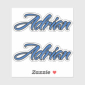 Adrian Name blue Aufkleber Sticker Stickerset (Blatt)