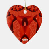 ADRIAN ~ VALENTINE HEART ~ Rotes Fraktal ~ Keramik Ornament (Rechts)