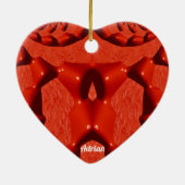 ADRIAN ~ VALENTINE HEART ~ Rotes Fraktal ~ Keramik Ornament (Hinten)