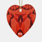 ADRIAN ~ VALENTINE HEART ~ Rotes Fraktal ~ Keramik Ornament (Links)