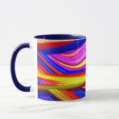 ADRIAN ~ Zany 3D Fraktal ~ Rosa, Gelb und Blau Tasse (Links)