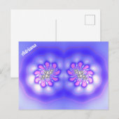 ADRIANA ~ 3D-Fraktal Design ~ Pink Blue Mauve ~ Postkarte (Vorne/Hinten)