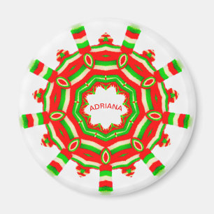 ADRIANA ~ Personalisiertes Weihnachtsrad Fraktal ~ Magnet