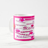 Adrianna Floral Pop Art Kaffeetasse (Vorderseite Links)