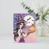Adrianna - Halloween Hexenkarte Postkarte (Stehend Vorderseite)